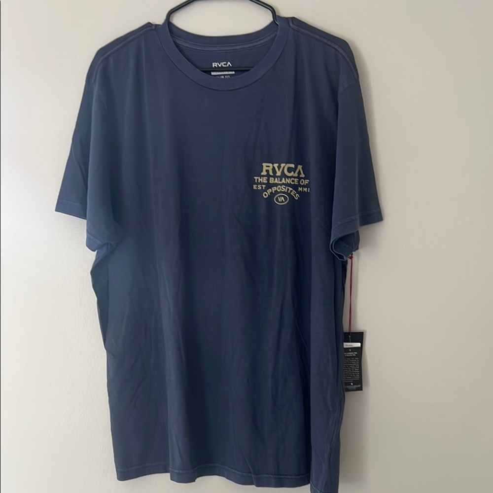 RVCA Blue Short Sleeve Tee Casual Crew Neck
